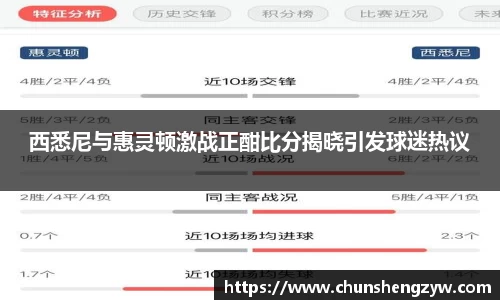 西悉尼与惠灵顿激战正酣比分揭晓引发球迷热议